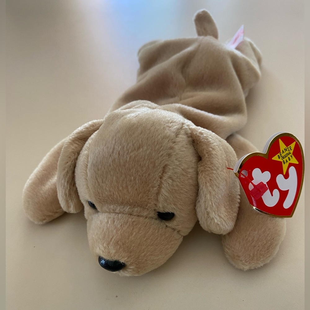NWT BEANIE BABY - “Fetch” the dog, kept in collectible case.
